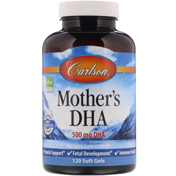 Carlson Labs, DHA de mamá, 500 mg, 120 cápsulas blandas