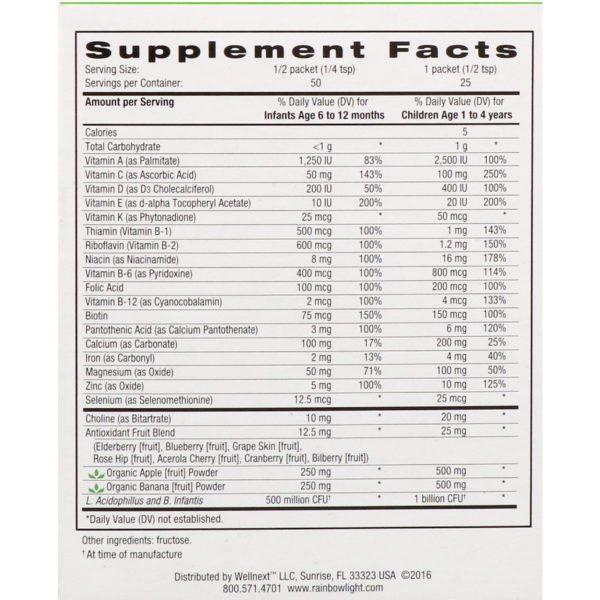 Rainbow Light, NutriStart, polvo multivitamínico, 25 paquetes, 1.9 oz (53 g) - Imagen 2