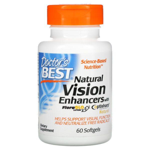 Doctor's Best, Potenciadores naturales de la vista con luteína FloraGLO, 60 cápsulas blandas