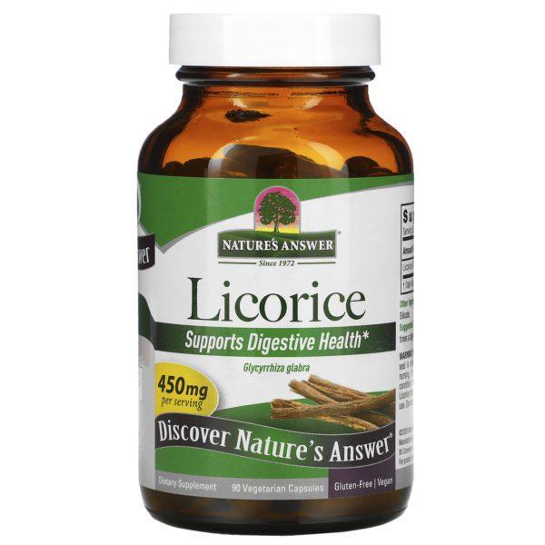 Nature's Answer, Licorice, 450 mg, 90 Vegetarian Capsules - Imagen 3