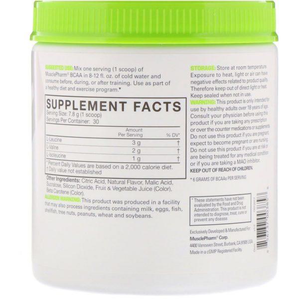 MusclePharm, Essentials, BCAA, Lemon Lime, 0.52 lbs (234 g) - Imagen 2