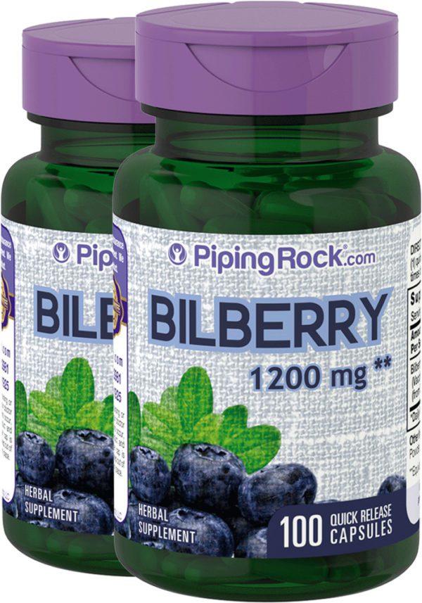 Bilberry Extract, 1200 mg, 100 Quick Release Capsules, 2  Bottles
