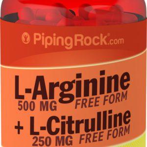 L-Arginine 500 mg  & Citrulline 250 mg, 500/250 mg, 120 Quick Release Capsules