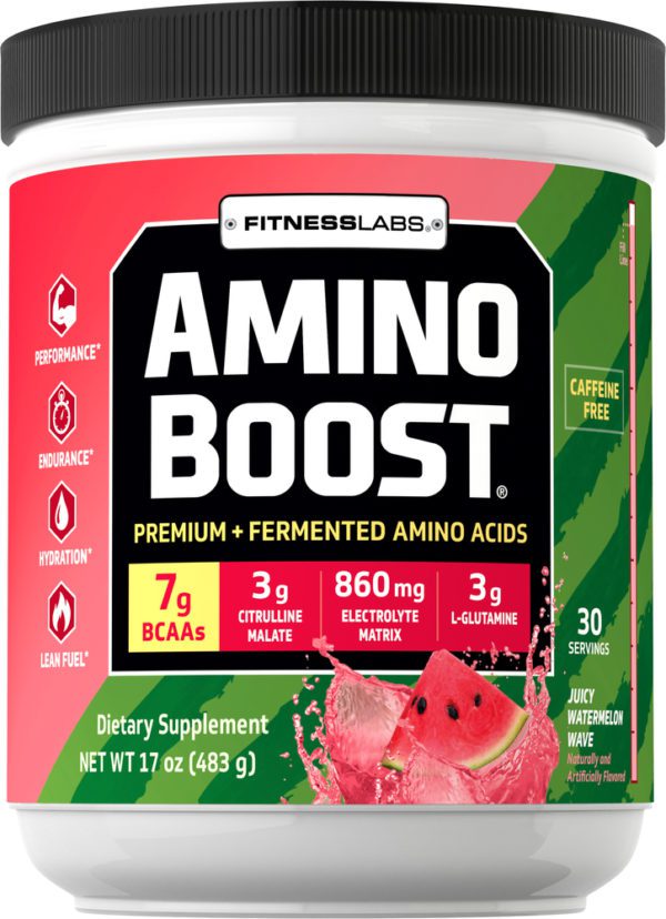 Amino Boost BCAA Powder (Juicy Watermelon Wave), 17 oz (483 g) Bottle