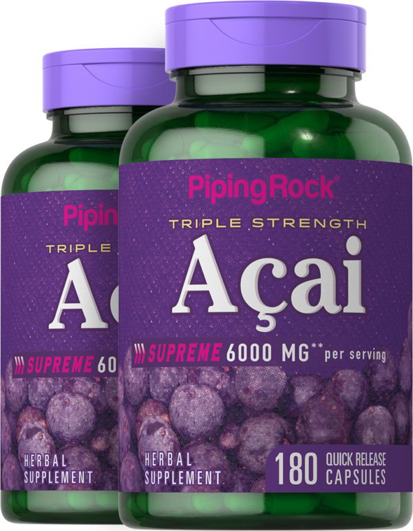 Triple Strength Acai Supreme, 3000 mg, 180 Quick Release Capsules, 2  Bottles