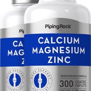 Calcium Magnesium Zinc (Cal 1000mg/Mag 400mg/Zn 15mg) (per serving), 300 Coated Caplets, 2  Bottles