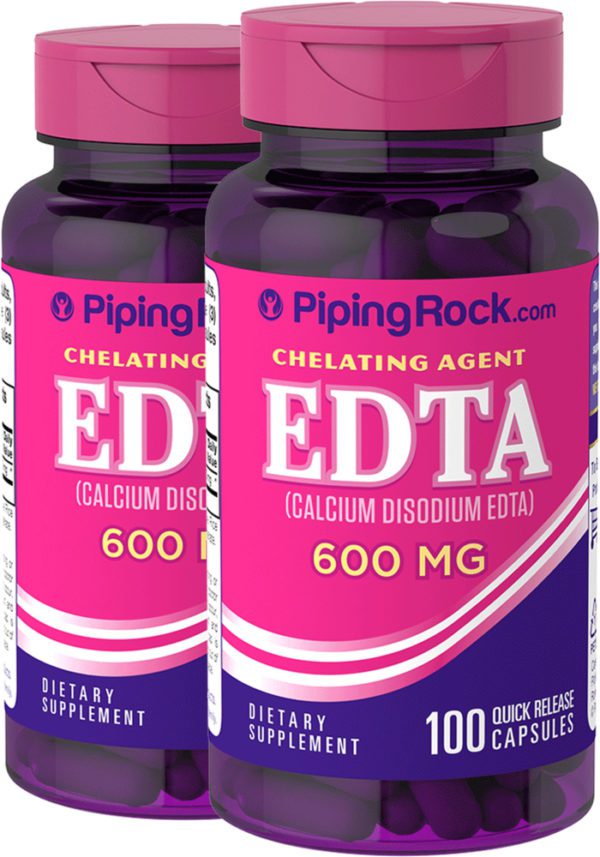 EDTA Calcium Disodium, 600 mg, 100 Quick Release Capsules, 2  Bottles
