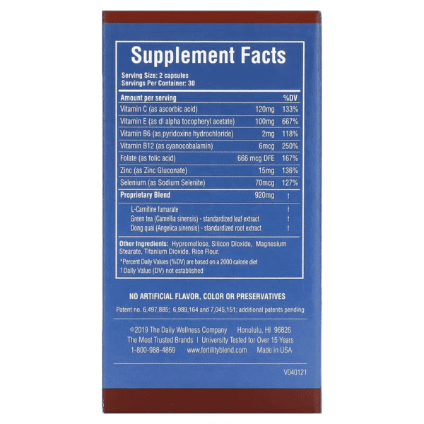 Daily Wellness Company, Fertility Blend, Men, 60 Veggie Capsules - Imagen 2