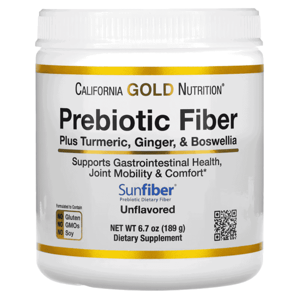 <strong>California Gold Nutrition, Prebiotic Fiber Plus Turmeric, Ginger, & Boswellia, 6.7 oz (189 g)</strong>