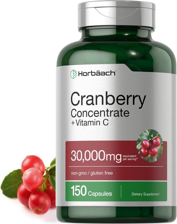 Horbaach, Cranberry Concentrate Extract + Vitamin C, 30,000mg, 150 Capsules