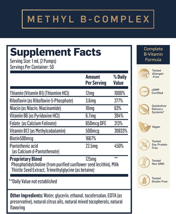 Quicksilver Scientific Liposomal Methyl B-Complex, (1.7oz / 50ml) - Imagen 2