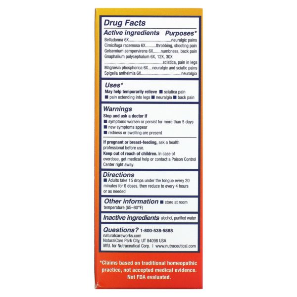 NatraBio, Neuralgia ciática, 1 fl oz (30 ml) - Imagen 2