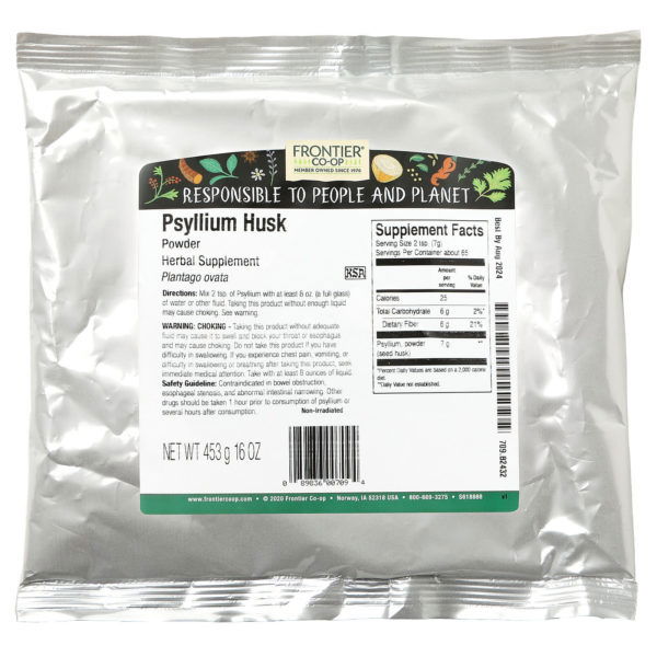 Frontier Co-op, Cáscara de psyllium en polvo, 16 oz (453 g) - Imagen 2