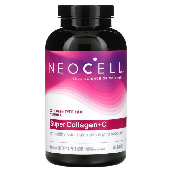 NeoCell, Super Collagen más vitamina C, Colágeno de tipo 1 y 3, 360 comprimidos