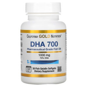 California Gold Nutrition, DHA 700, Aceite de pescado de calidad farmacéutica, 1000 mg, 30 cápsulas blandas de gelatina de pescado