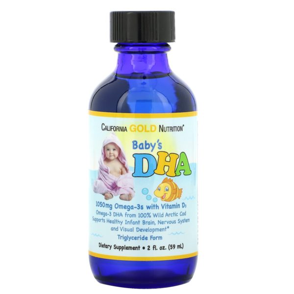 California Gold Nutrition, DHA para bebés, Omega-3 con vitamina D3, 1050 mg, 59 ml (2 oz. líq.) - Imagen 3