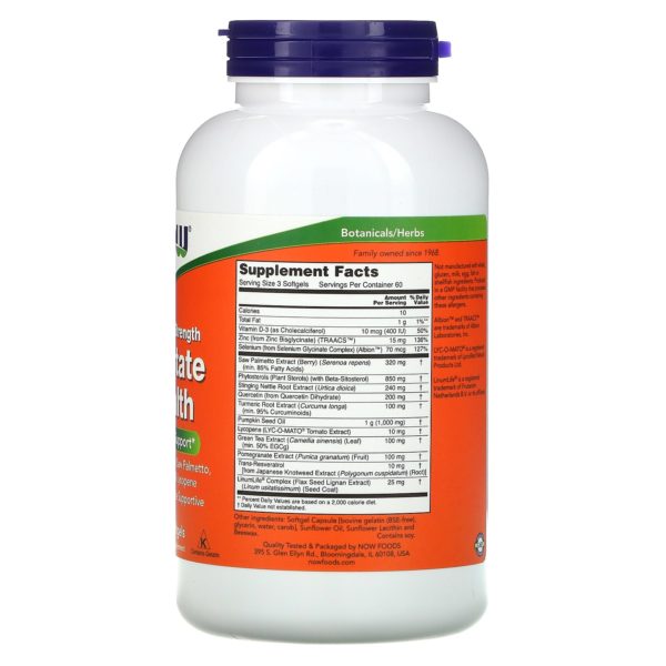 NOW Foods, Prostate Health, Clinical Strength, 180 cápsulas blandas - Imagen 2