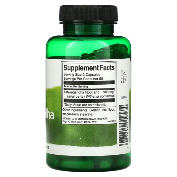 Swanson, Ashwagandha, 450 mg, 100 cápsulas - Imagen 2