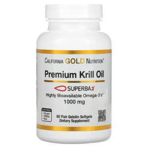 California Gold Nutrition, Aceite de kril prémium con Superba2, 1000 mg, 60 cápsulas blandas de gelatina de pescado
