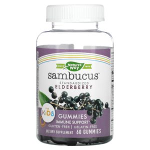 Nature's Way, Sambucus para niños, Gomitas de saúco estandarizado, 60 gomitas