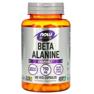 NOW Foods, Sports, Beta-alanina, Resistencia, 750 mg, 120 cápsulas vegetales