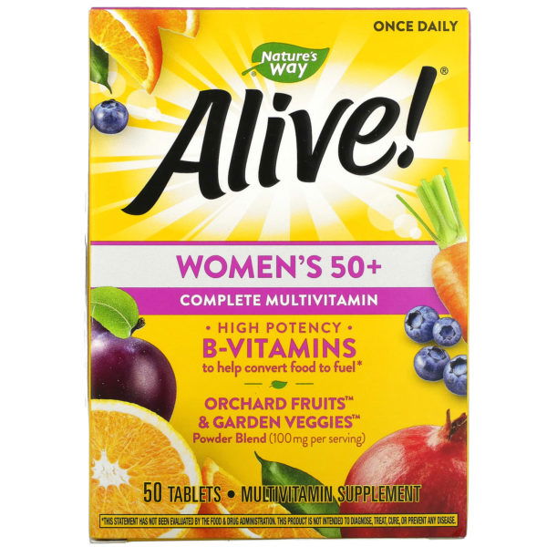 Nature's Way, Alive! Suplemento multivitamínico completo para mujeres mayores de 50 años, 50 comprimidos