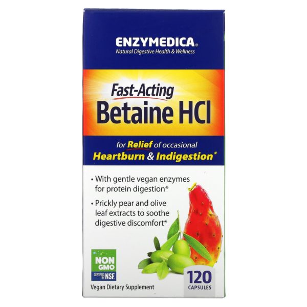 Enzymedica, Clorhidrato de betaína, 120 cápsulas