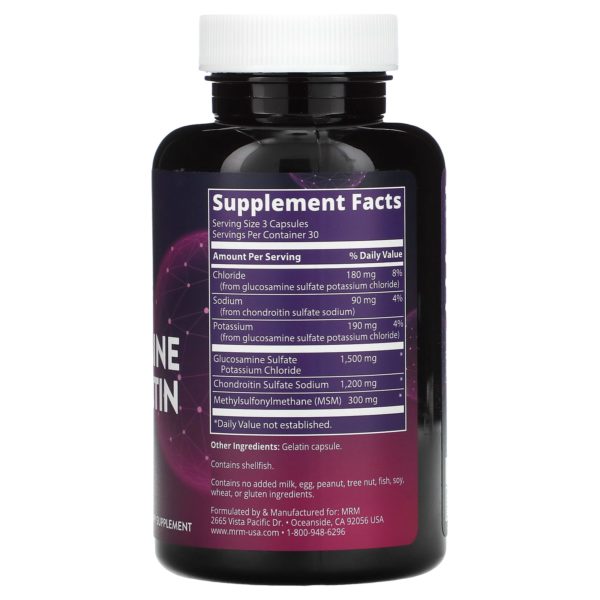 MRM Nutrition, Glucosamina, condroitina y MSM, 90 cápsulas - Imagen 2