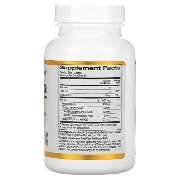 California Gold Nutrition, Aceite de kril prémium con Superba2, 1000 mg, 60 cápsulas blandas de gelatina de pescado - Imagen 2