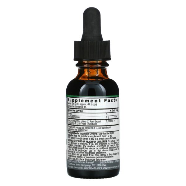 Nature's Answer, Raíz de regaliz, Extracto fluido, Sin alcohol, 2000 mg, 30 ml (1 oz. líq.) - Imagen 2