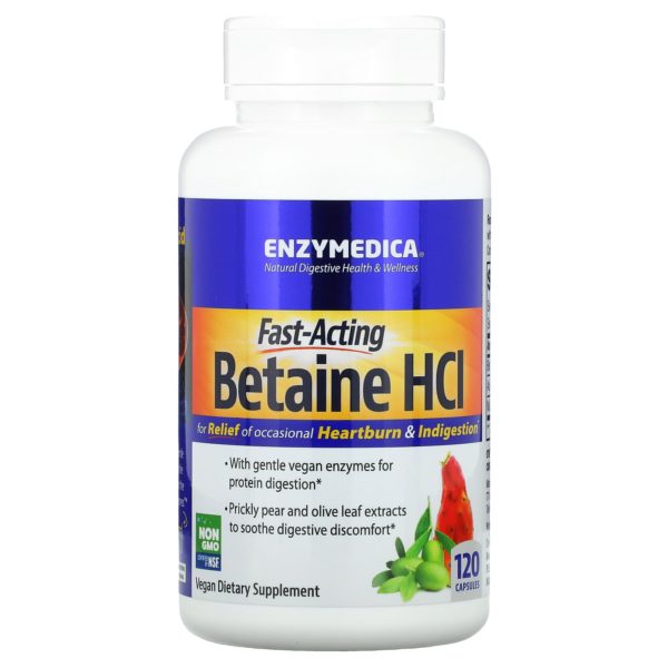 Enzymedica, Clorhidrato de betaína, 120 cápsulas - Imagen 3