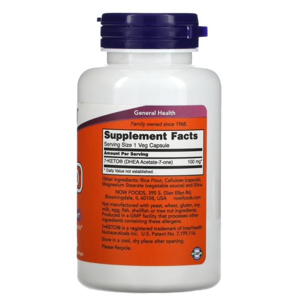 NOW Foods, 7-KETO, 100 mg, 120 cápsulas vegetales - Imagen 2