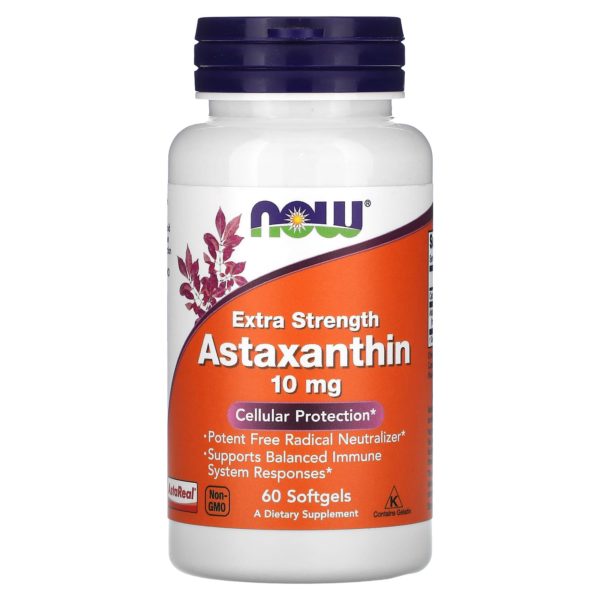 NOW Foods, Astaxantina, 10 mg, 60 cápsulas blandas