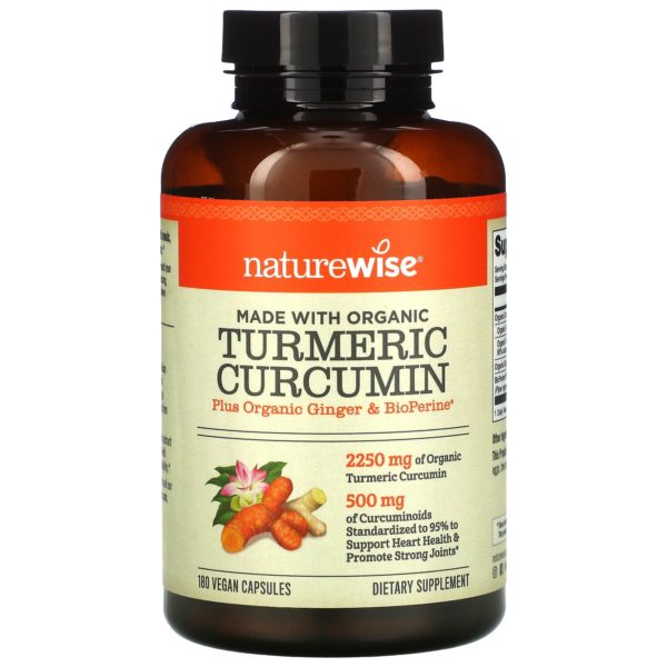 NatureWise, Curcumina de cúrcuma orgánica, 180 cápsulas veganas
