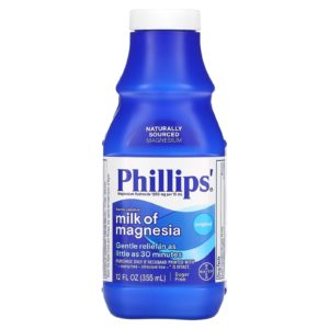Phillips, Leche de magnesia auténtica, laxante de tipo salino, original, 12 fl oz (355 ml)