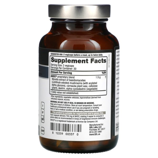 Quality of Life Labs, Kinoko Platino AHCC, Apoyo inmune, 750 mg, 60 cápsulas vegetales - Imagen 2