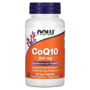 NOW Foods, CoQ10, 200 mg, 60 cápsulas vegetales