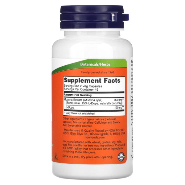 NOW Foods, Mucuna Dopa, 90 cápsulas vegetales - Imagen 2