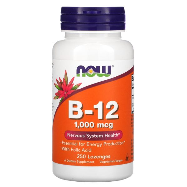 NOW Foods, Vitamina B12, 1000 mcg, 250 pastillas