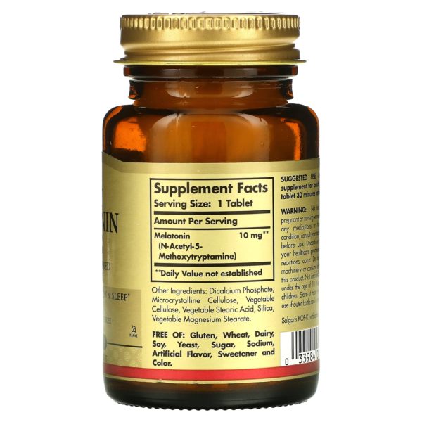 Solgar, Melatonina, 10 mg, 60 Tabletas - Imagen 2