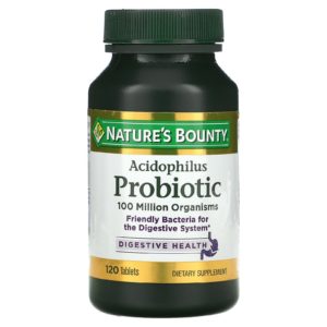 Nature's Bounty, Probiótico acidophilus, 120 comprimidos