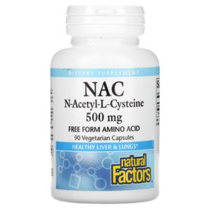 Natural Factors, NAC, N-acetil-L-cisteína, 500 mg, 90 cápsulas vegetales