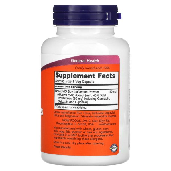 NOW Foods, Isoflavonas de soya, 120 cápsulas vegetales - Imagen 2