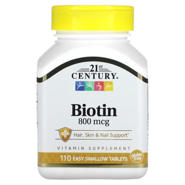 21st Century, Biotina, 800 mcg, 110 comprimidos fáciles de tragar