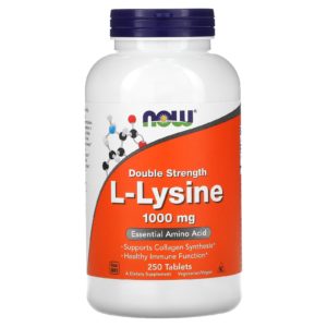 NOW Foods, L-lisina, 1000 mg, 250 comprimidos