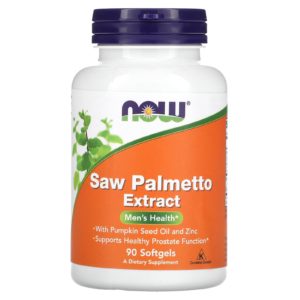 NOW Foods, Extracto de palma enana americana, Con aceite de semilla de calabaza y zinc, 160 mg, 90 cápsulas blandas