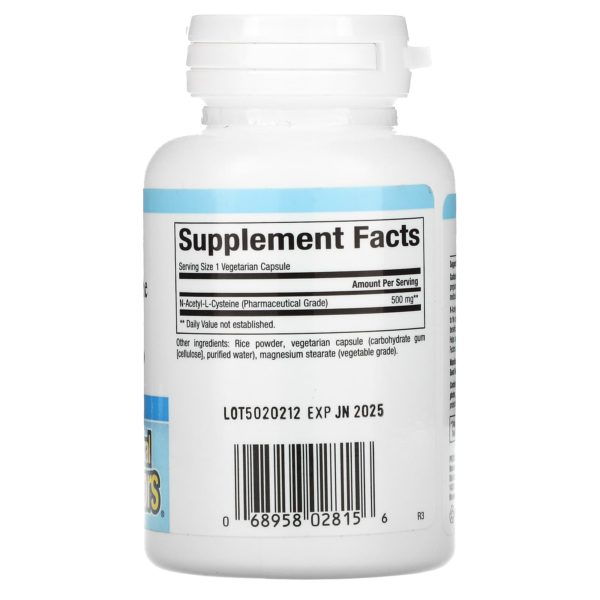 Natural Factors, NAC, N-acetil-L-cisteína, 500 mg, 90 cápsulas vegetales - Imagen 2