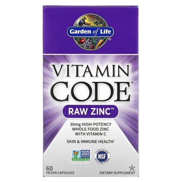 Garden of Life, Vitamin Code, RAW Zinc, 60 cápsulas veganas