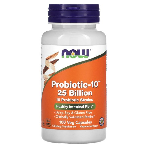 NOW Foods, Probiotic-10, 25.000 millones de UFC, 100 cápsulas vegetales