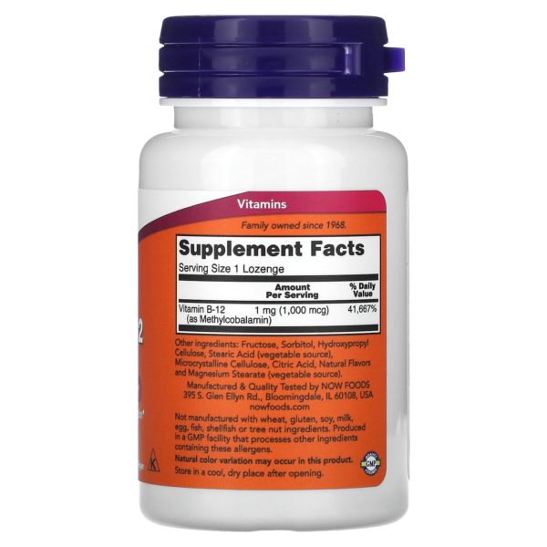 NOW Foods, Metil B12, 1000 mcg, 100 pastillas - Imagen 2